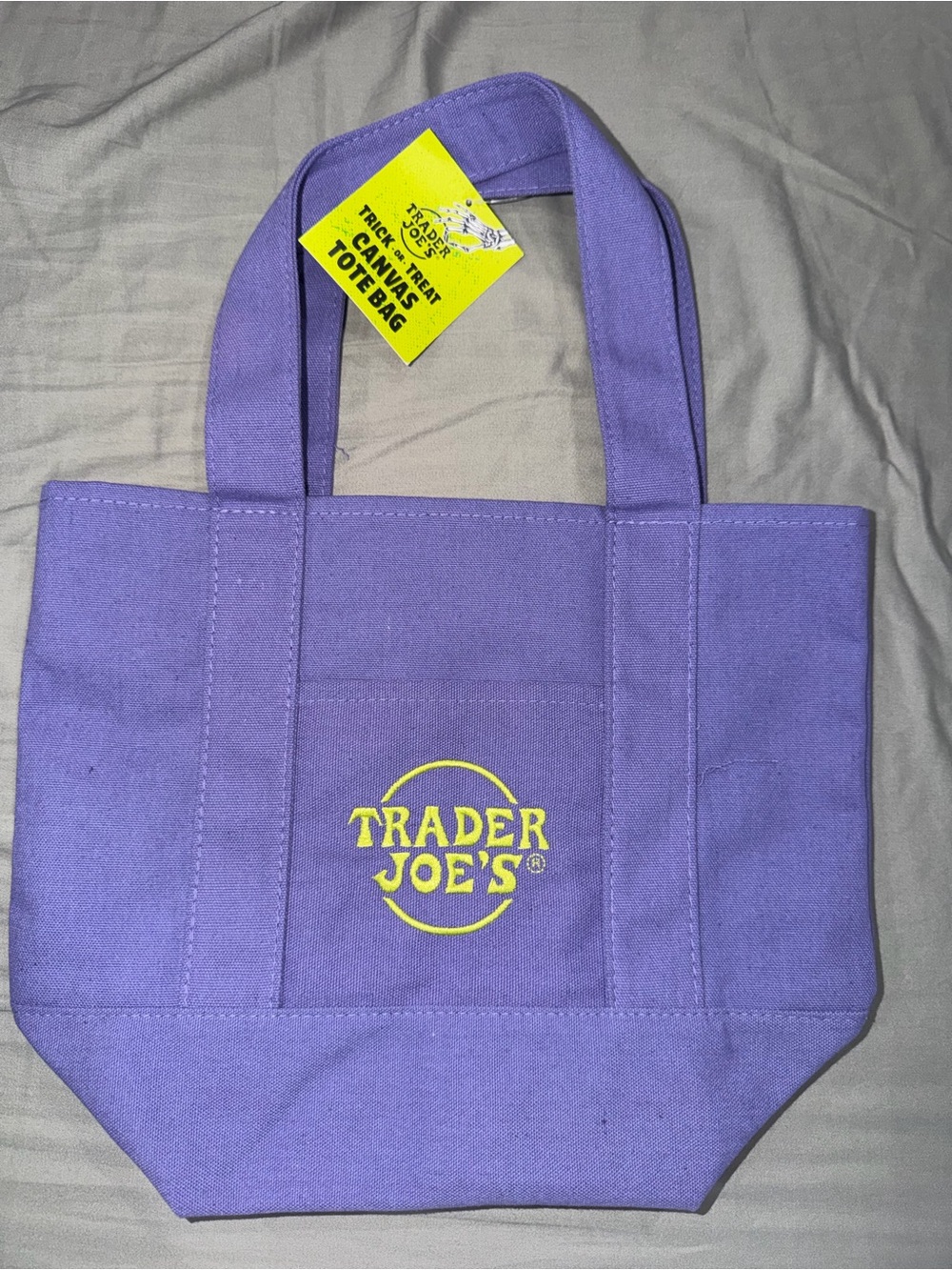 LIMITED EDITION Trader Joe's MINI Lavender Canvas Tote Bag NWT